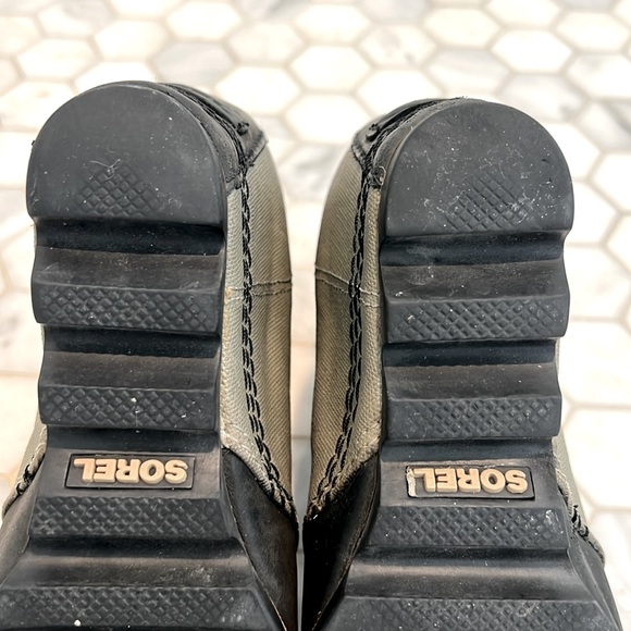 Sorel 1964 Premium PDX Wedge Nori Green & Black Leather Mid Boots Booties Size 7 - Picture 14 of 16